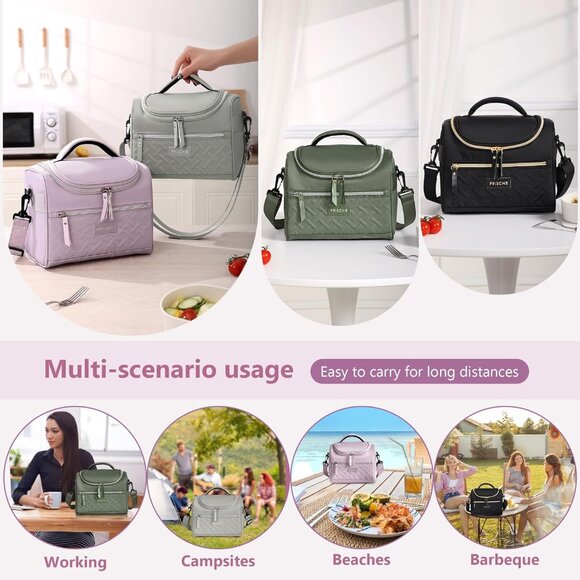 Large Lunch Bag Reusable, 8.5L Insulated Lunch Box with Adjustable Shoulder Stra - Picture 7 of 7